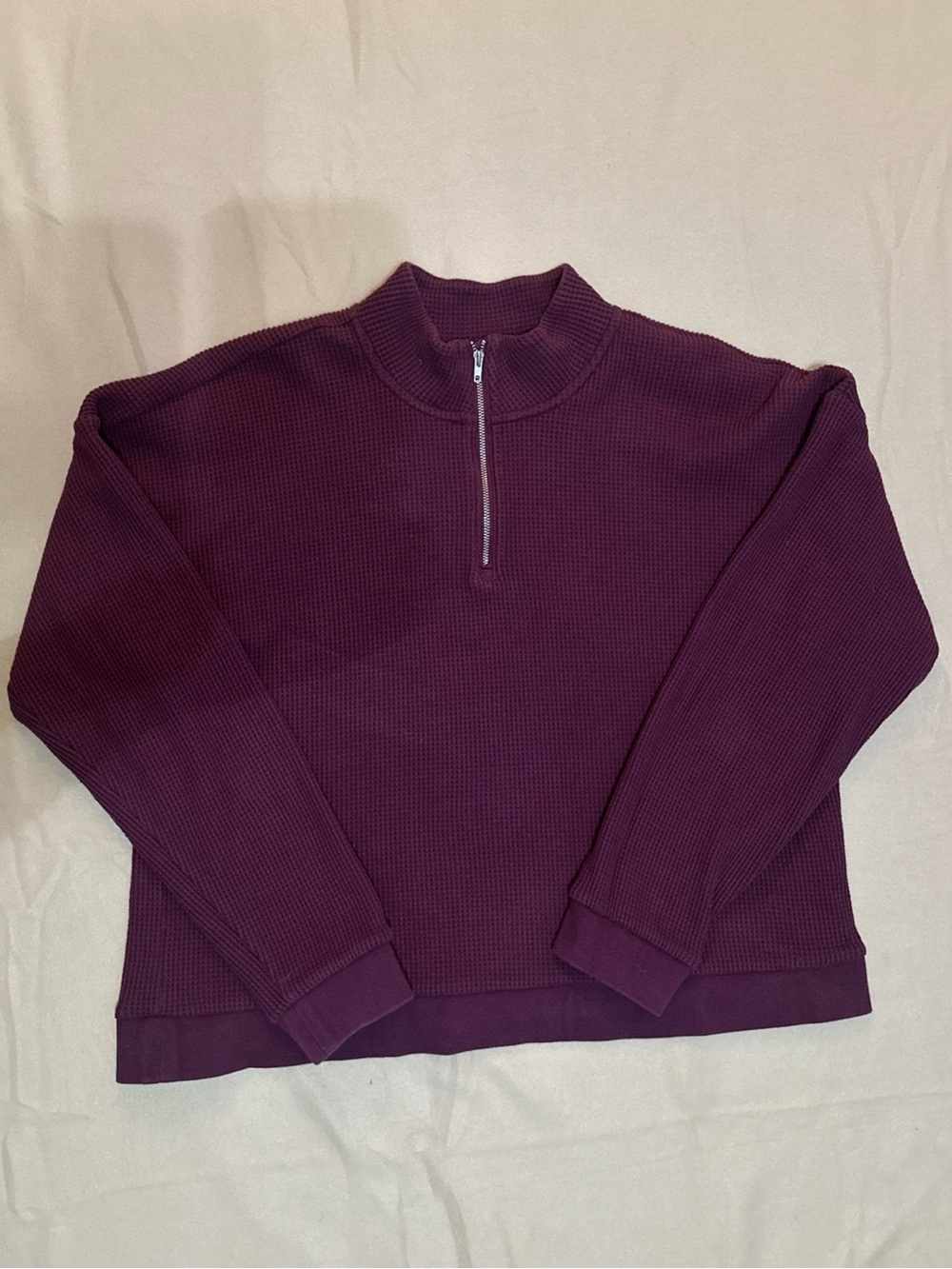 Peloton Women’s XL Purple Waffle Quarter Zip Pullover Long Sleeve